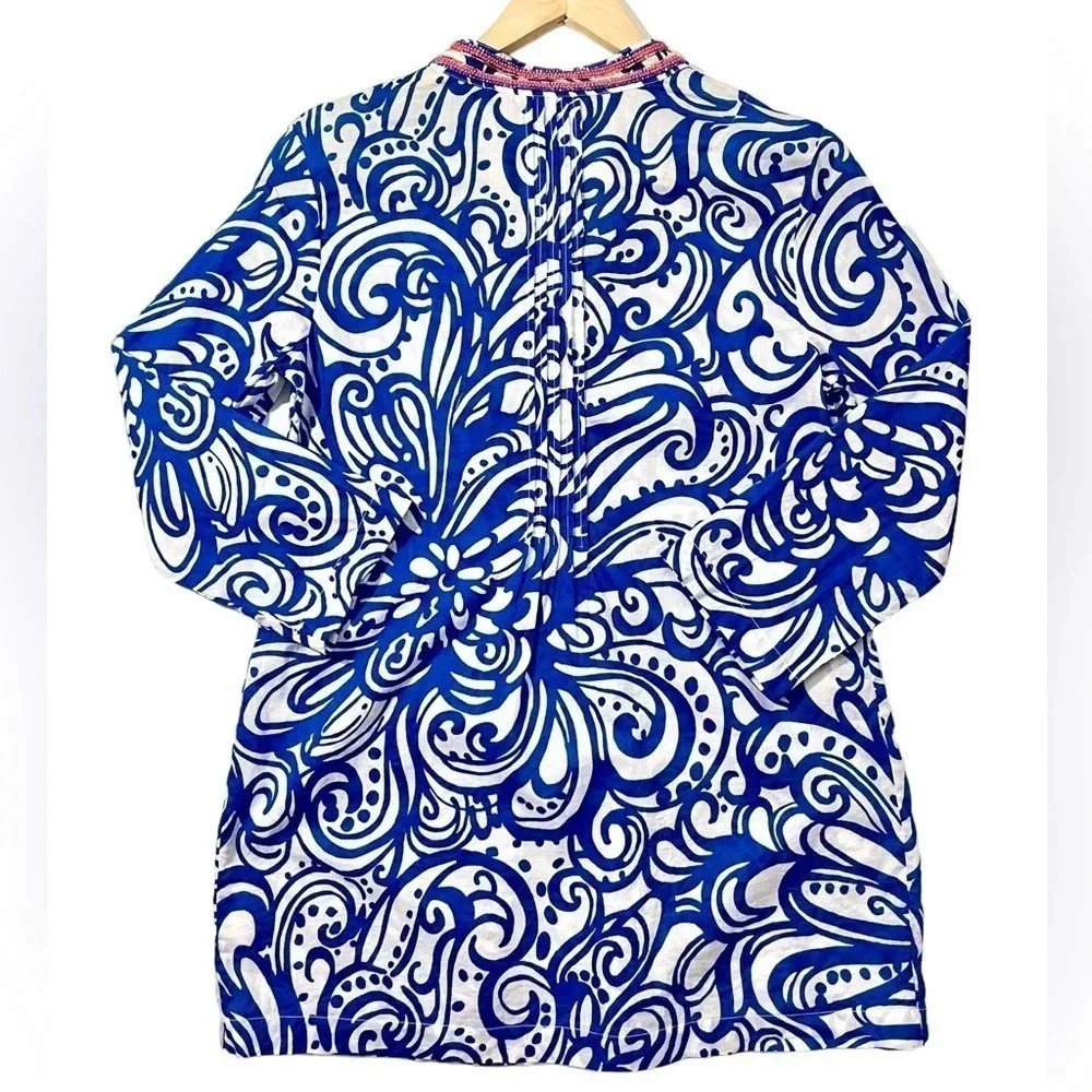 Lilly Pulitzer Sarasota Floral Beaded Tunic Top Small - Picture 6 of 6